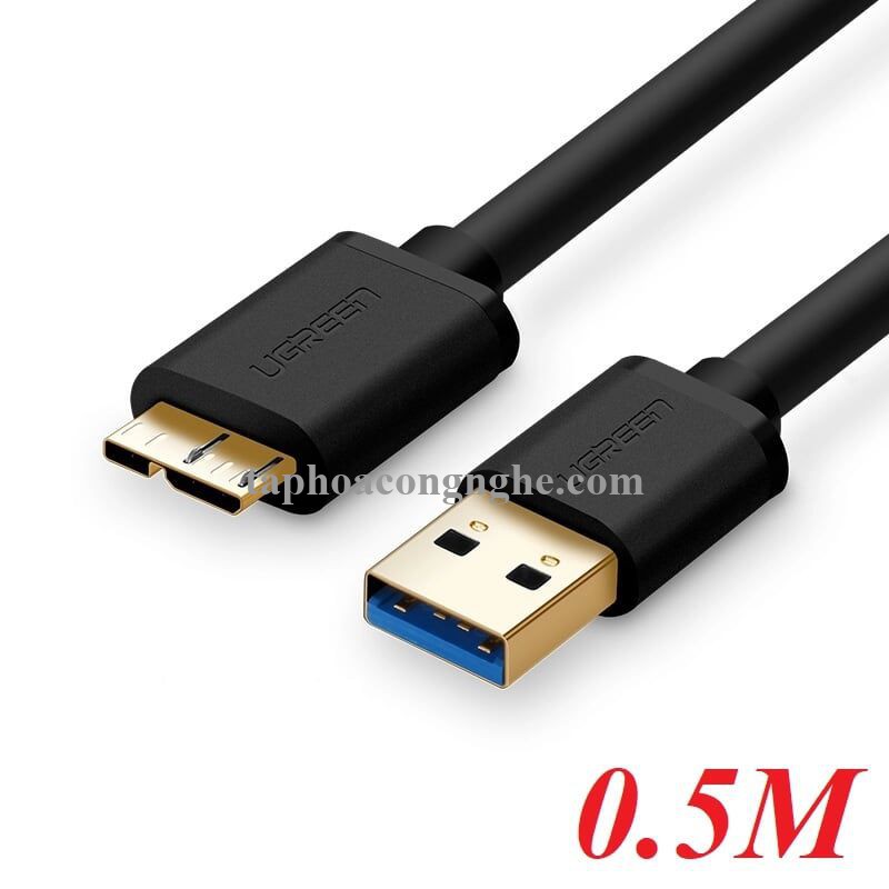 Ugreen 10840 0.5M màu Đen Cáp USB 3.0 sang MICRO USB 3.0 cho ổ cứng US130 30010840